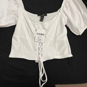 F21 Ivory Knit Top